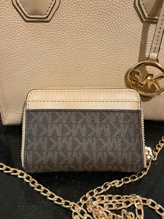 Michael Kors Tan Mercer Crossbody Bag NO WALLET w/ Chain Strap - Picture 2 of 10